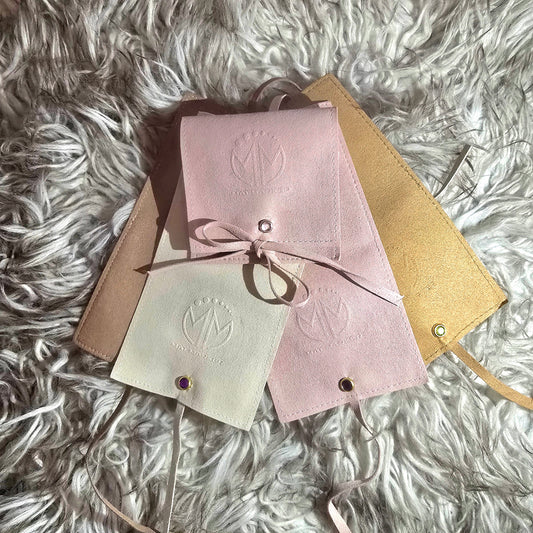 Kosamaya logo'd Pouch in Ivory- The Magic Purse