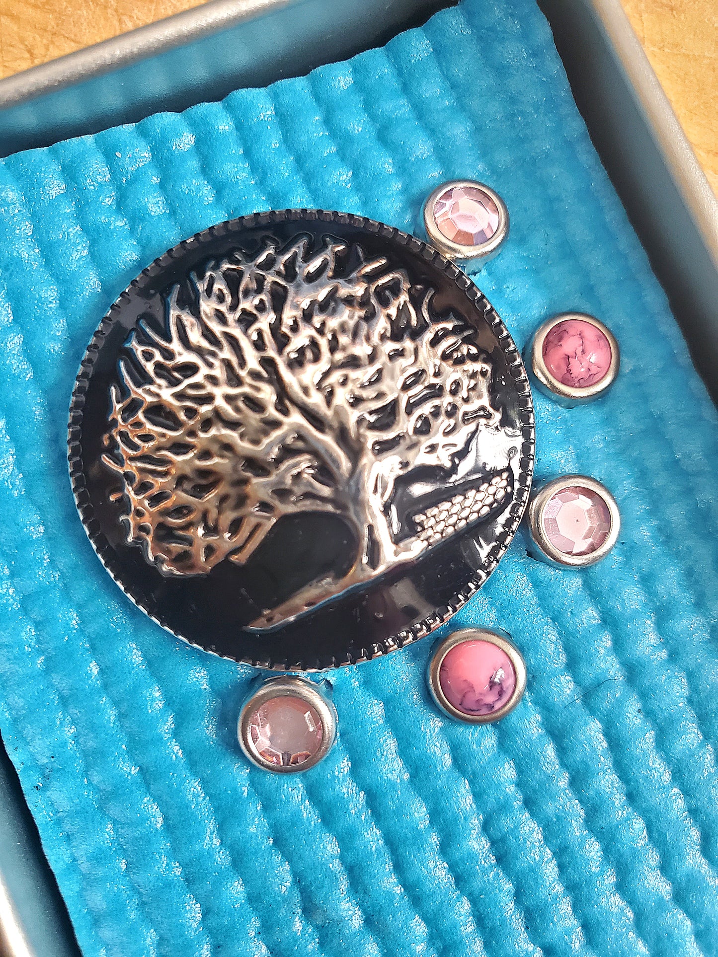 Tree of Life w/Pink Gems & Stones.